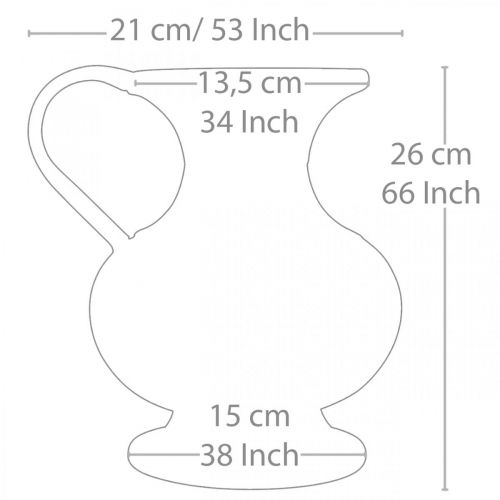 Floristik24 Deco kan antiek look vaas vintage metaal tuindecoratie H26cm
