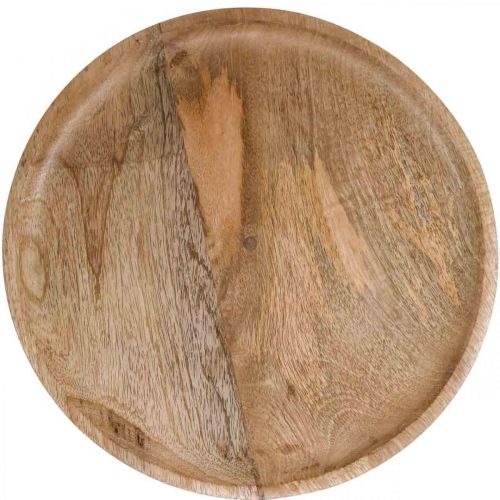 Floristik24 Houten dienblad, sierblad, sierbord rond Ø30cm H12cm