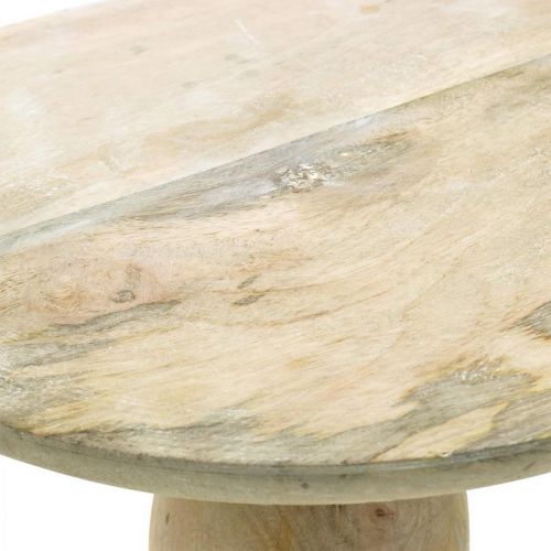 Floristik24 Taartbord, taartplateau, naturel hout gewassen wit, shabby chic Ø29.5cm H15.5cm