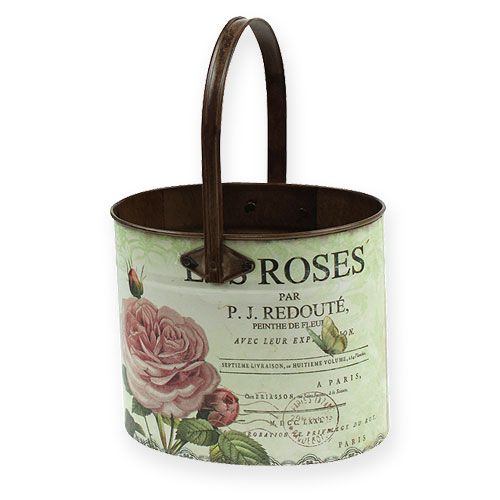 Floristik24 Decoratief kuipje met handvat, rozenmotief, 3st