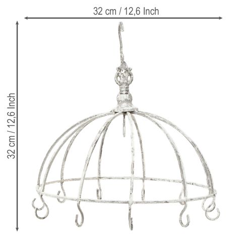 Artikel Keukenkroon Keukenhanger Metaal Wit Shabby Chic Ø31.5cm