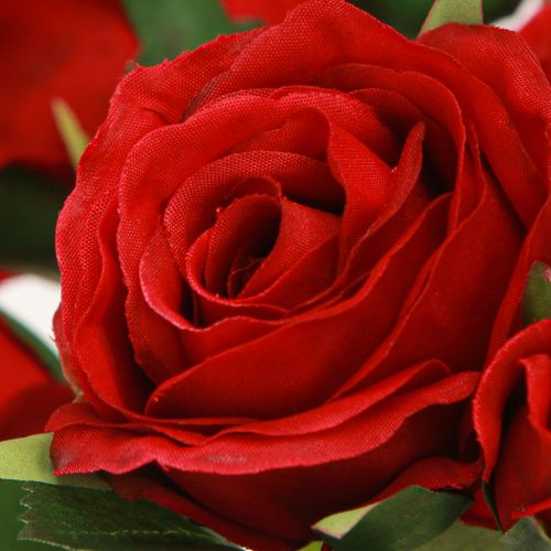 Artikel Kunstmatige Decoratie Rozen Fel Rood Ø4cm L45cm 3 st.