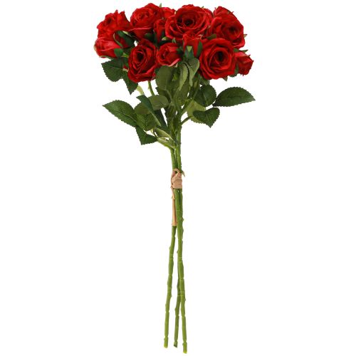 Artikel Kunstmatige Decoratie Rozen Fel Rood Ø4cm L45cm 3 st.