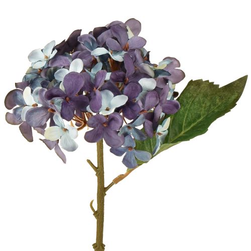 Kunstmatige Hortensia Decoratie Kunstbloem Blauw Paars 34cm 2 stuks