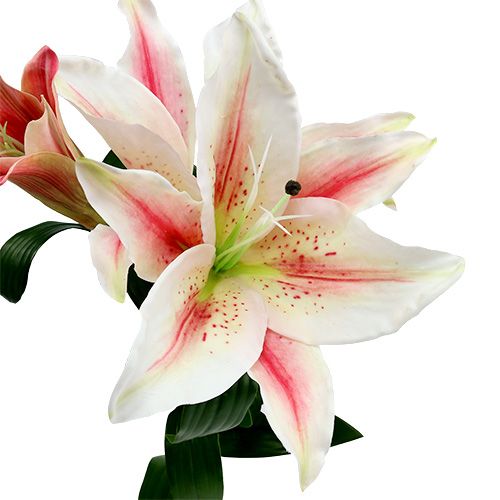 Floristik24 Kunstlelie roze met echte aanraking 100cm