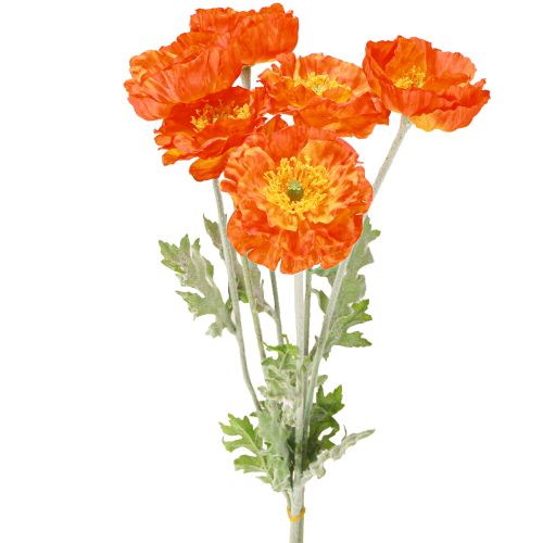 Floristik24 Kunst Klaprozen Zomerbloemen Oranje Ø7cm L78cm 3st