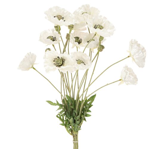 Artikel Kunstklaprozen in witte zijden bloemen L78 6st