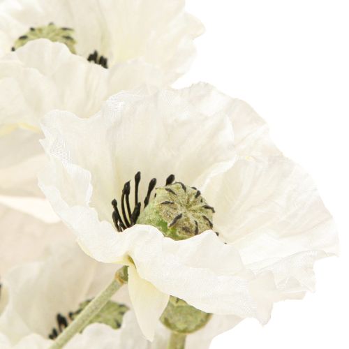 Artikel Kunstklaprozen in witte zijden bloemen L78 6st