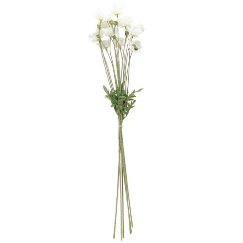 Artikel Kunstklaprozen in witte zijden bloemen L78 6st