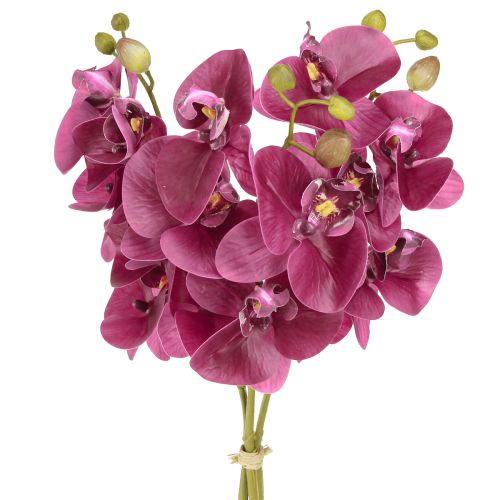 Artikel Kunstorchideeën paarse kunstbloemen zoals echt 56cm 3 st