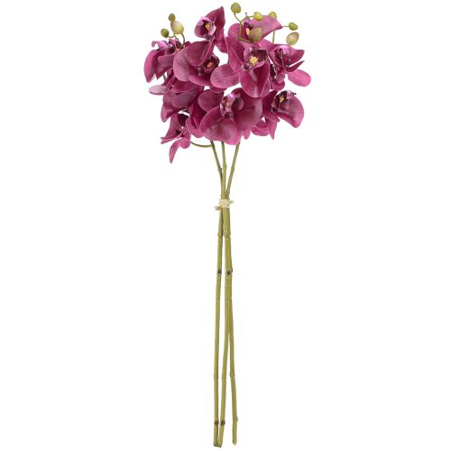 Artikel Kunstorchideeën paarse kunstbloemen zoals echt 56cm 3 st