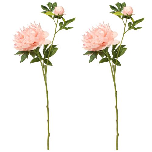 Artikel Kunstpioenrozen Roze Paeonia Zalm L60cm 2 stuks