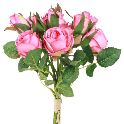 Artikel Kunstrozen in een bos Kunstbloemen Roze 36cm 12st