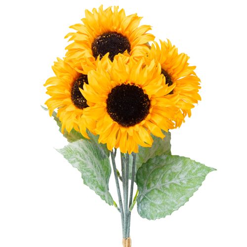 Kunstmatige Zonnebloemdecoratie met Bladeren Geel 58cm 4 stuks