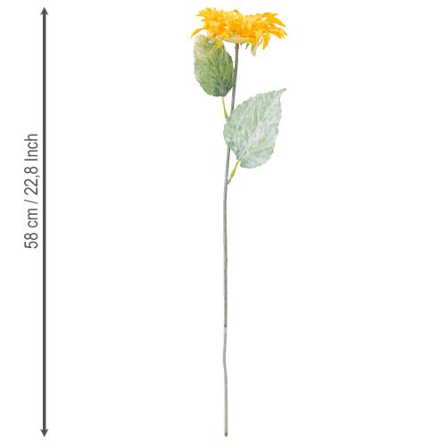 Artikel Kunstmatige Zonnebloemdecoratie met Bladeren Geel 58cm 4 stuks