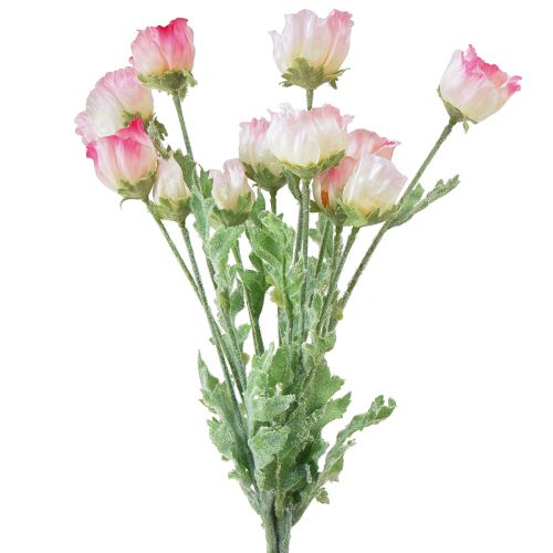 Floristik24 Kunstklaprozen Decoratieve Zijden Bloemen Roze 42cm 4st