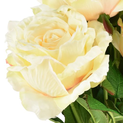 Artikel Kunstrozen Kunstbloemboeket Rozen Crème Geel Pluk 54cm