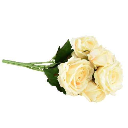 Artikel Kunstrozen Kunstbloemboeket Rozen Crème Geel Pluk 54cm
