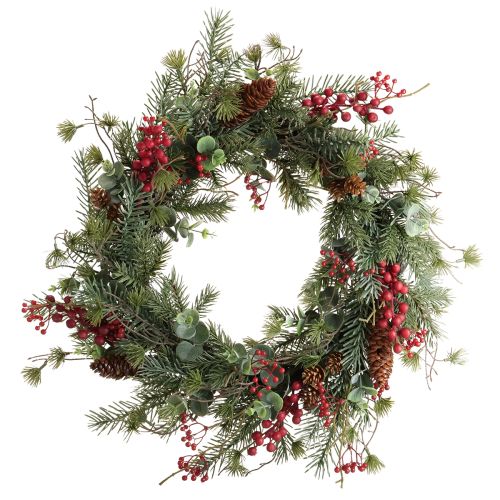 Kunstmatige Adventskrans rode bessen decoratieve krans Ø45cm