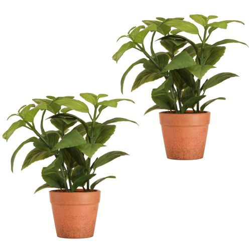Artikel Kunstmatige Basilicum in Pot Kruidenpot Kunstplant 22cm 2st