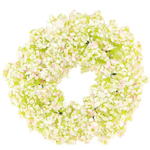 Floristik24 Kunstbloemenkrans mini tafeldecoratie wit roze Ø12cm 6 st