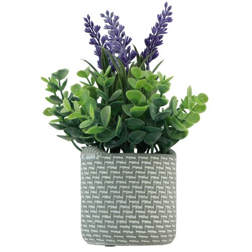 Artikel Kunstlavendel in pot keramiek paarsgroen H22cm