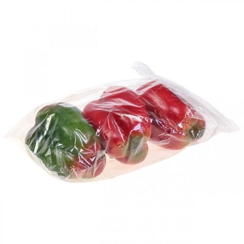 Floristik24 Kunstgroenten decoratie peper rood groen Ø 8cm H13cm 3st