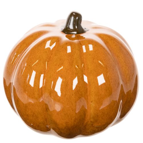 Keramische pompoen met LED-verlichting, Halloween-decoratie, klein, 10 cm | Floristik24.nl