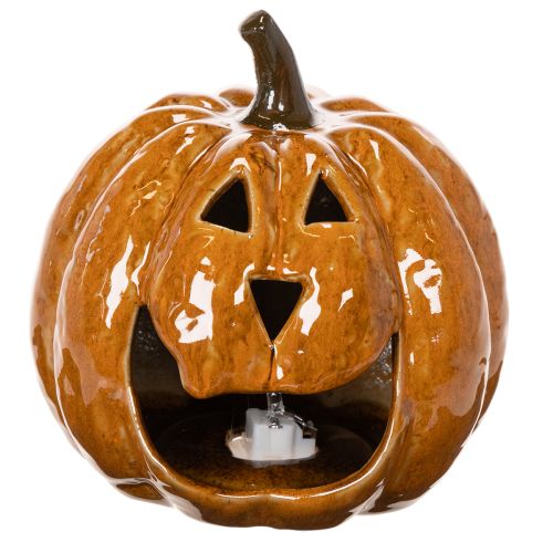 Keramische pompoen Halloween LED-decoratie 15 cm | Floristik24.nl
