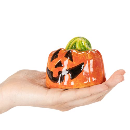 Decoratief keramisch pompoenfiguurtje voor de herfst en Halloween, 8 cm | Floristik24.nl