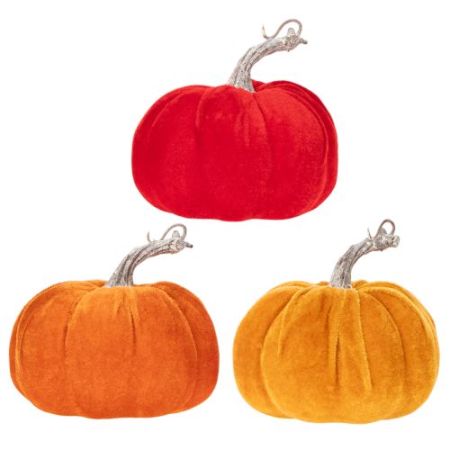 Stoffen pompoen als tafeldecoratie, herfstdecoratie, 13 cm, 3 stuks | Floristik24.nl
