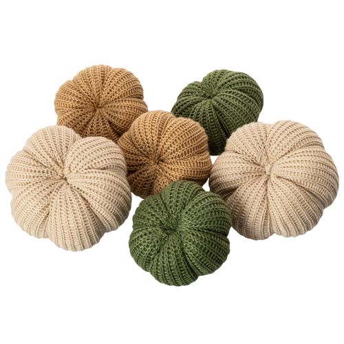 Decoratieve gebreide pompoenen, herfstdecoratie, 10 cm, 6 stuks | Floristik24.nl
