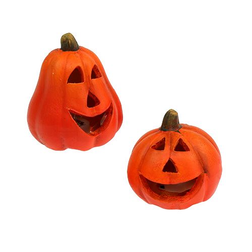 Floristik24 Pompoen lantaarn mix 6cm - 8cm met LED 6st