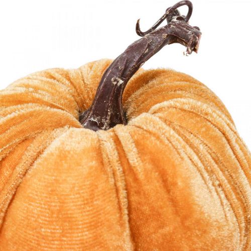 Floristik24 Pompoendecoratie herfst oranje bruin geflockt Ø12cm 3st