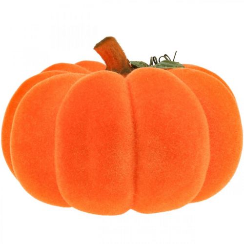 Floristik24 Pompoen deco oranje groot Flocked herfstdecoratie Ø30cm