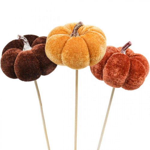Floristik24 Deco pompoen decoratieplug oranje, bruin zacht Ø6,5m 9 st
