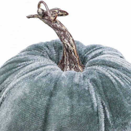 Artikel Pompoendecoratie herfst beige grijs geflockt H11cm Ø12cm 3 st