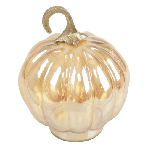 Artikel Pompoen decoratie glas glazen pompoen tafeldecoratie oranje Ø14cm H18cm