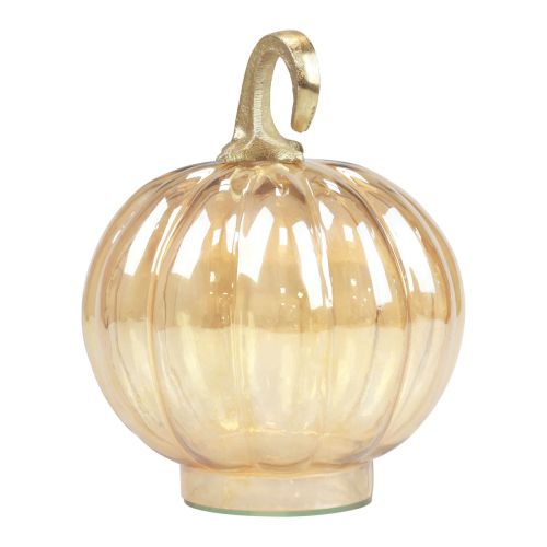 Pompoen decoratie glas glazen pompoen tafeldecoratie oranje Ø14cm H18cm