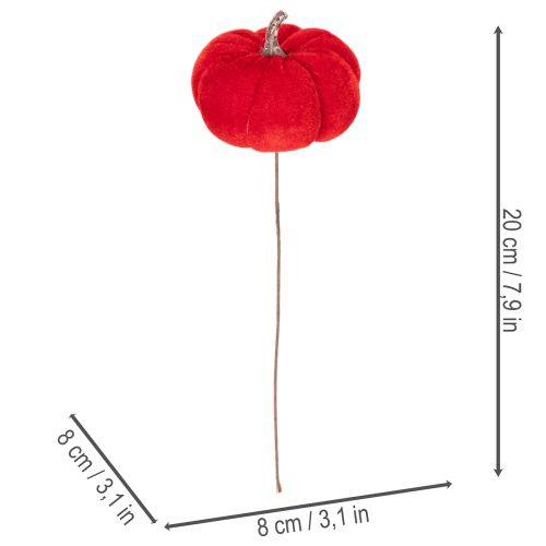 Decoratieve pompoen op draad, herfstdecoratie, fluweel, driekleurige set, 8 cm, 9 stuks | Floristik24.nl