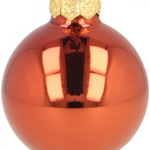 Artikel Mini kerstballen glas roestrood mat/glanzend Ø2cm 44st