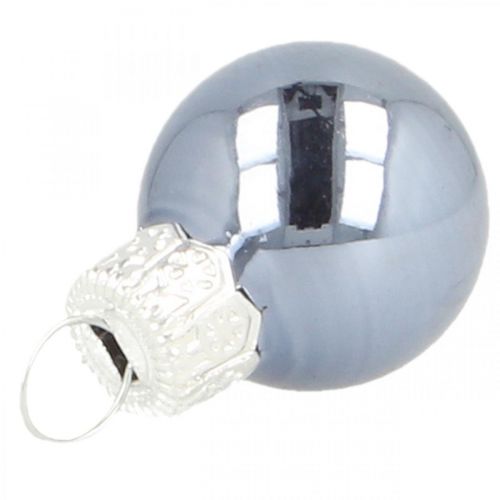 Mini kerstballen glas blauw mat/glanzend Ø2cm 44 stuks