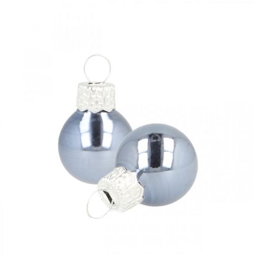 Mini kerstballen glas blauw mat/glanzend Ø2cm 44 stuks
