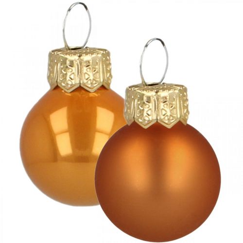 Artikel Mini kerstballen glas oranje mat/glanzend Ø2cm 44st