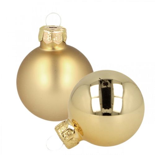 Kerstballen glas goud glazen bol mat/glanzend Ø4cm 60 stuks