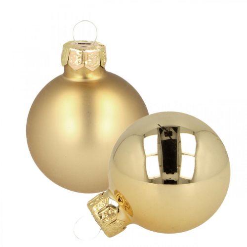 Floristik24 Kerstballen glas goud glazen bol mat/glanzend Ø4cm 60 stuks