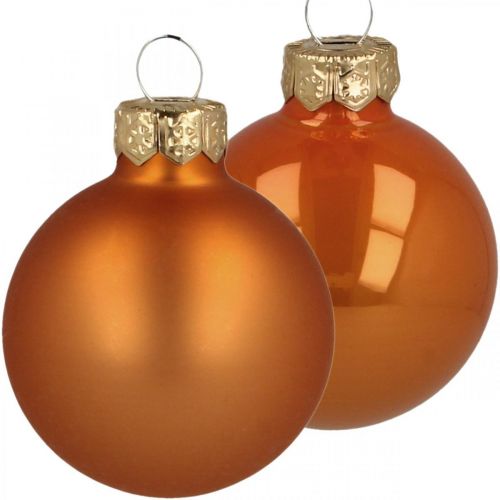 Kerstballen glas oranje bollen mat/glanzend Ø4cm 60st