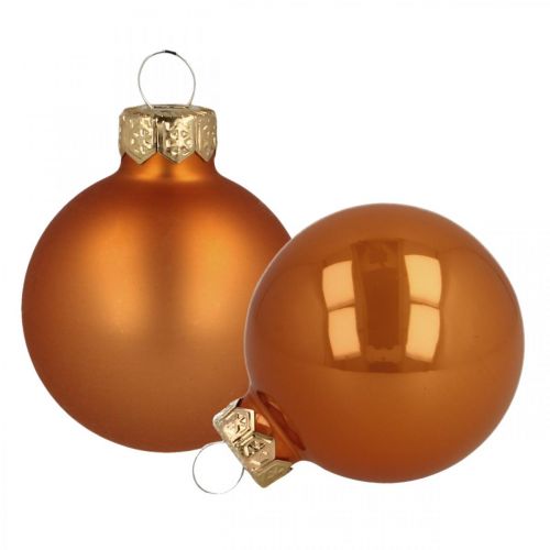 Kerstballen glas oranje bollen mat/glanzend Ø4cm 60st