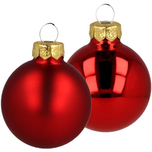 Artikel Kerstballen glas rood glazen bollen mat/glanzend Ø4cm 60 stuks