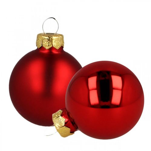 Artikel Kerstballen glas rood glazen bollen mat/glanzend Ø4cm 60 stuks